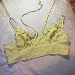 Flower green crop top